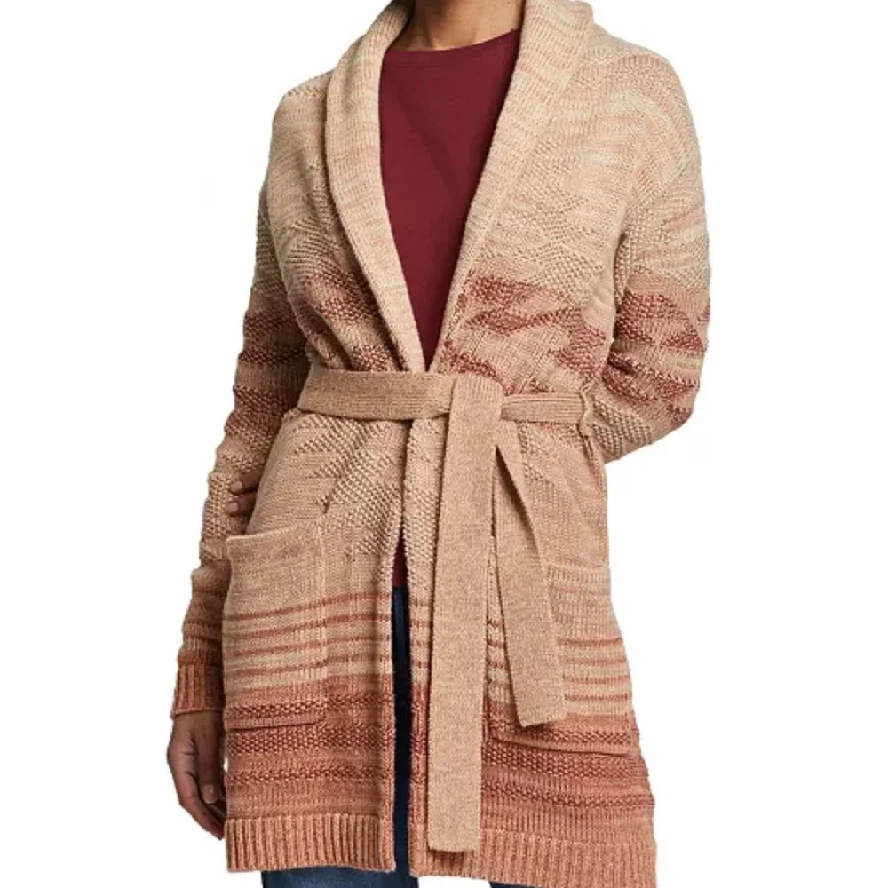 Pendleton Gradient Knit Cardigan in Beige and Rust - Picture 5 of 5